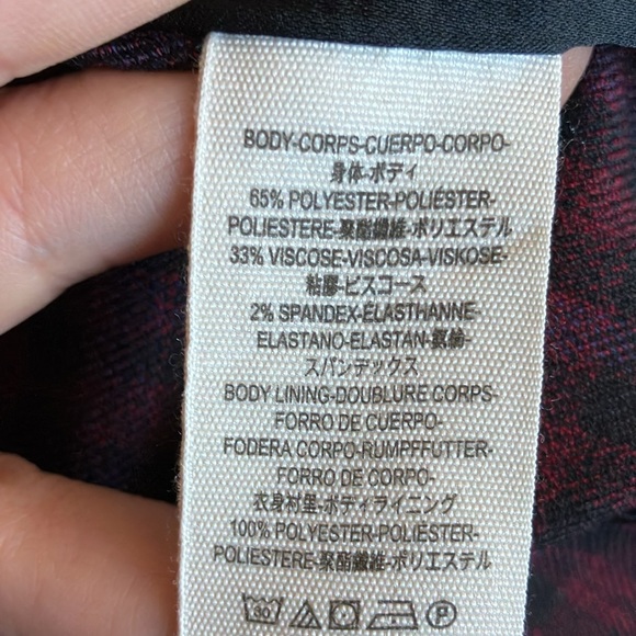 Free People oversized plaid velvet trim blazer size Large - Picture 11 of 11